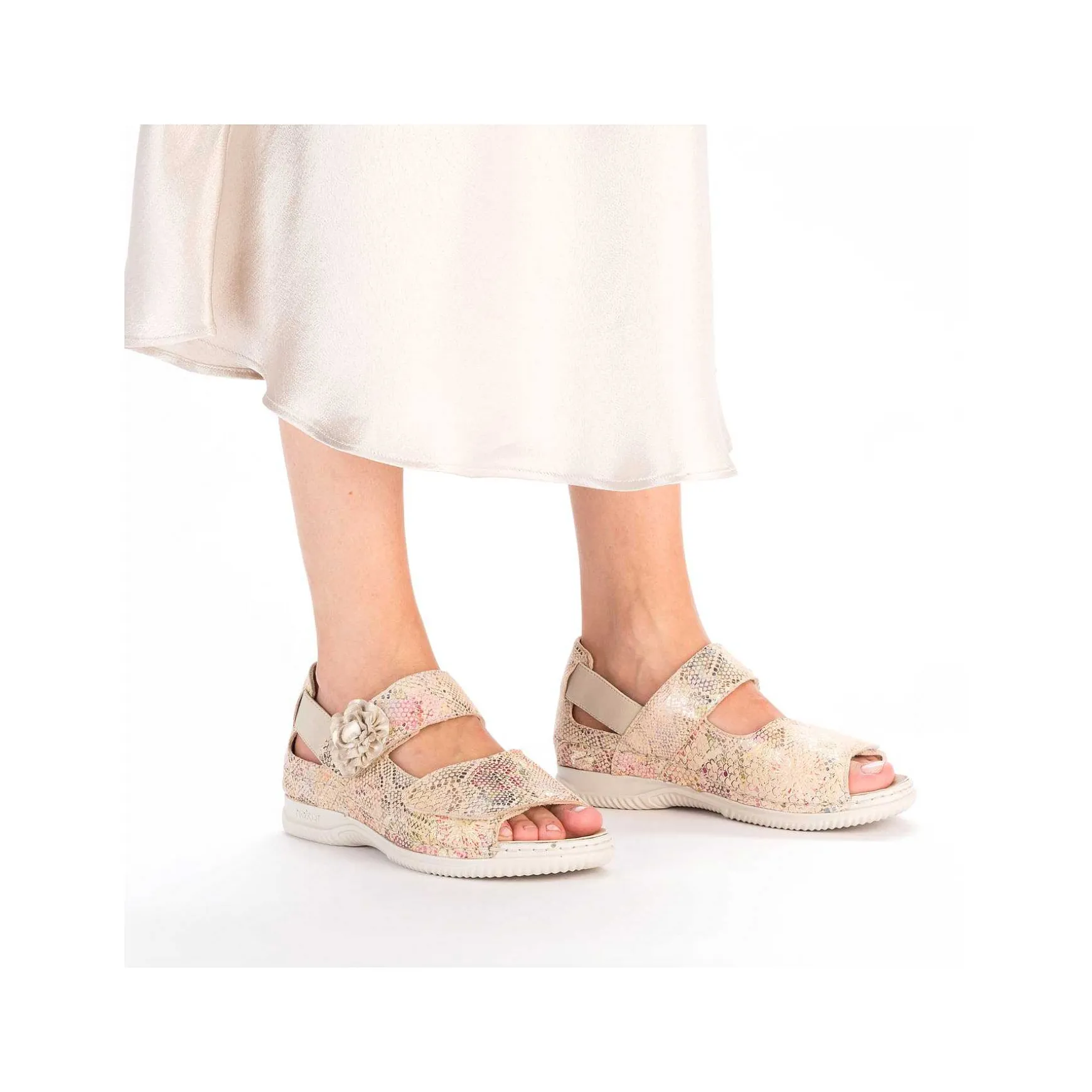 Rieker Damesandaler Med Stropper I Multi-Creme