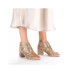 Rieker Damesandaler Med Stropper I Bronze Metallic