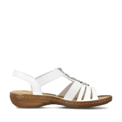 Rieker Damesandaler Med Stropper, Lilje Hvid