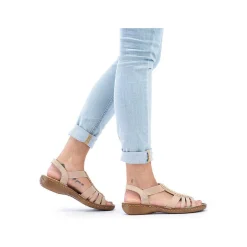 Rieker Damesandaler Med Stropper, Blod Pink