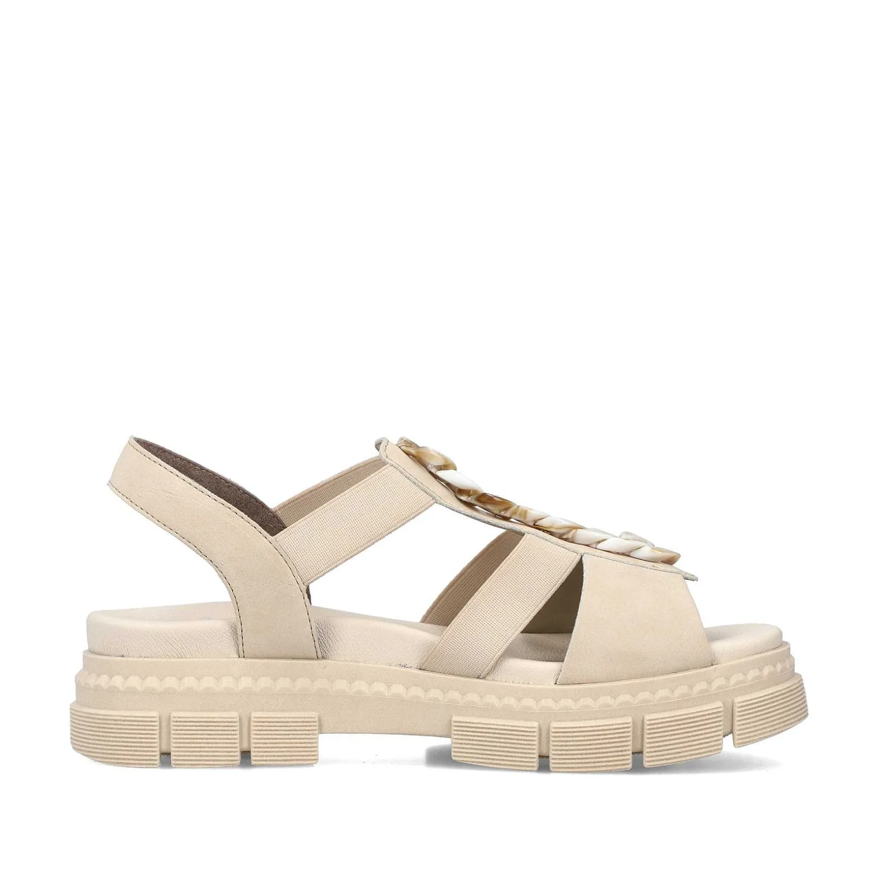Rieker Damesandaler Med Stropper I Lys Beige