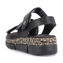 Rieker Damesandaler Med Stropper Asfalt Sort