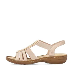 Rieker Damesandaler Med Stropper, Blod Pink