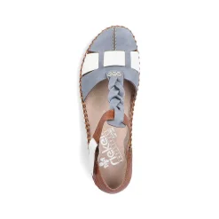 Rieker Damesandaler Med Stropper, Himmelbla-Noddebrune