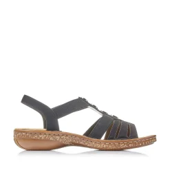 Rieker Damesandaler Med Stropper, Nat Sorte