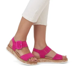 Rieker Damesandaler Med Stropper Magenta