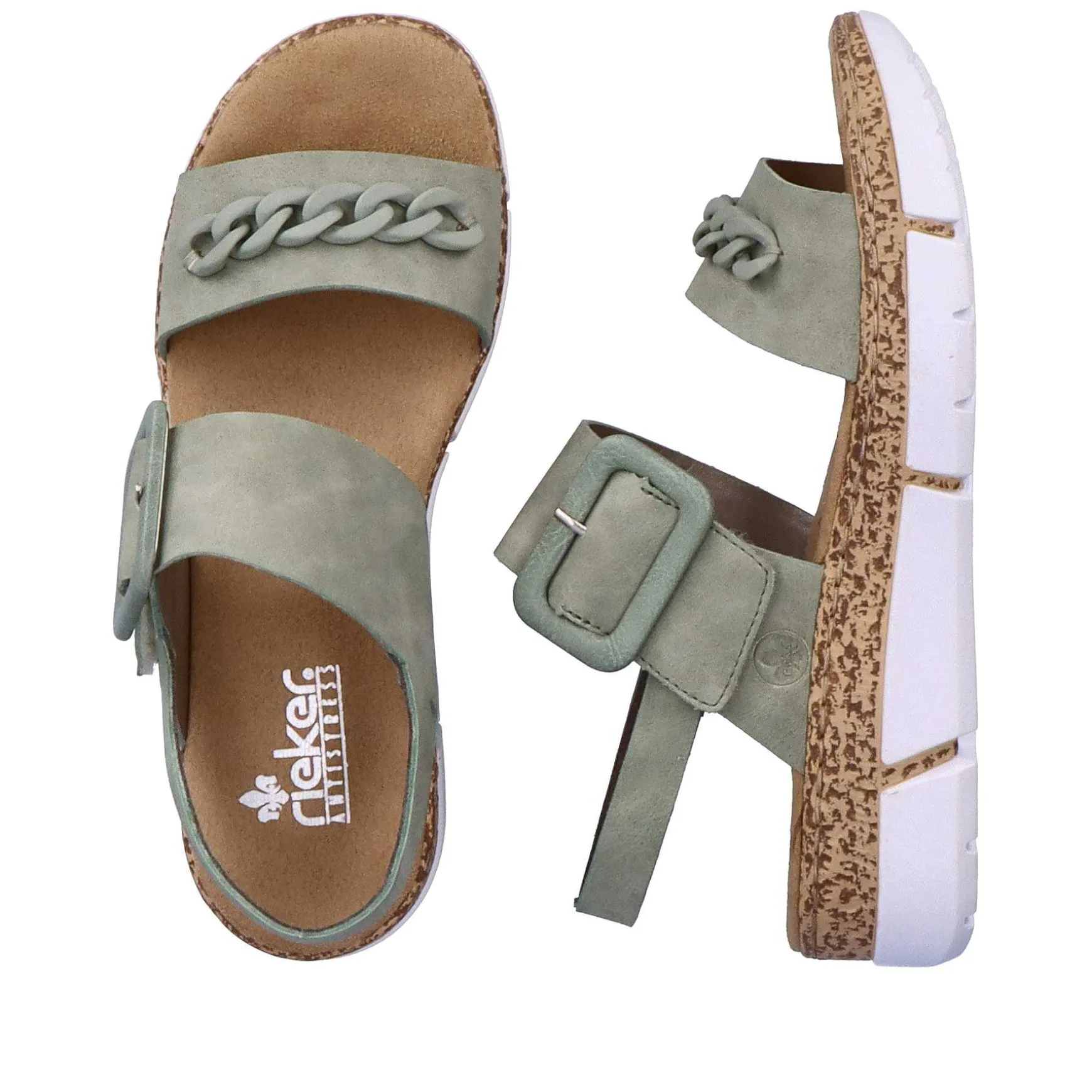 Rieker Damesandaler Med Stropper Mintgron