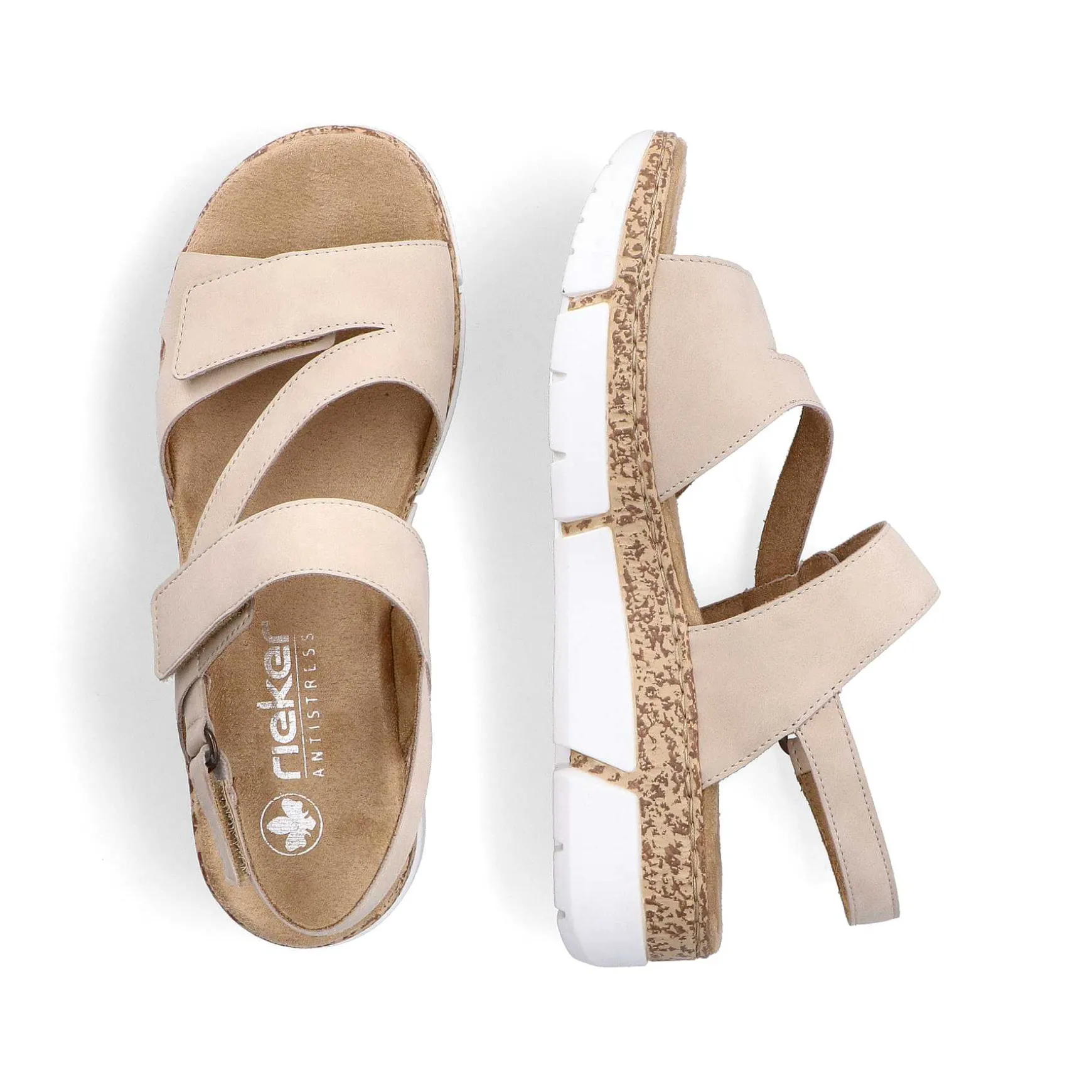 Rieker Damesandaler Med Stropper I Lys Beige