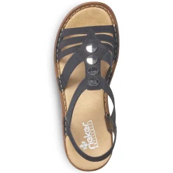 Rieker Damesandaler Med Stropper, Nat Sorte