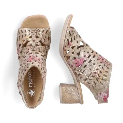 Rieker Damesandaler Med Stropper I Bronze Metallic