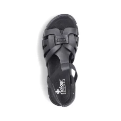 Rieker Damesandaler Med Stropper Asfalt Sort