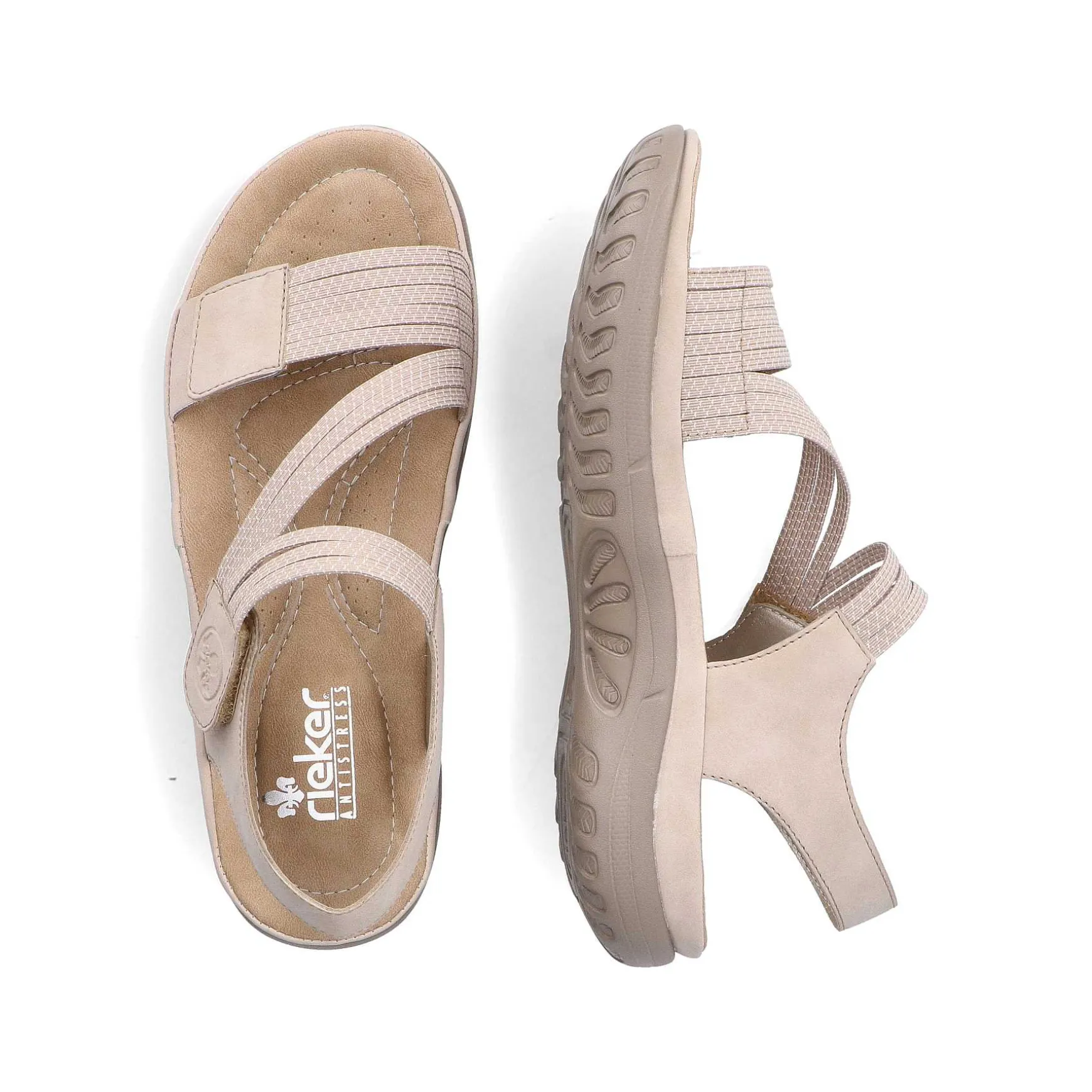 Rieker Damesandaler Med Stropper I Lys Beige