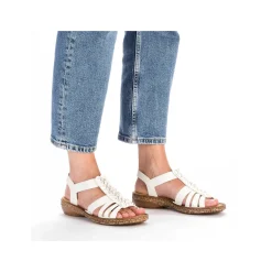 Rieker Damesandaler Med Stropper I Lys Beige