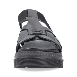 Rieker Damesandaler Med Stropper Asfalt Sort
