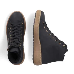 Rieker Damesko Med Snore Asfalt Sort