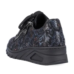 Rieker Damesko Med Snore I Sort Metallic