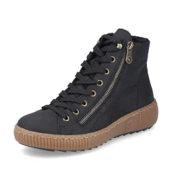 Rieker Damesko Med Snore Asfalt Sort