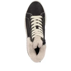 Rieker Damesneaker High Night Sort Cremebeige