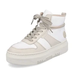 Rieker Damesneaker Hoj Svane Hvid Beige