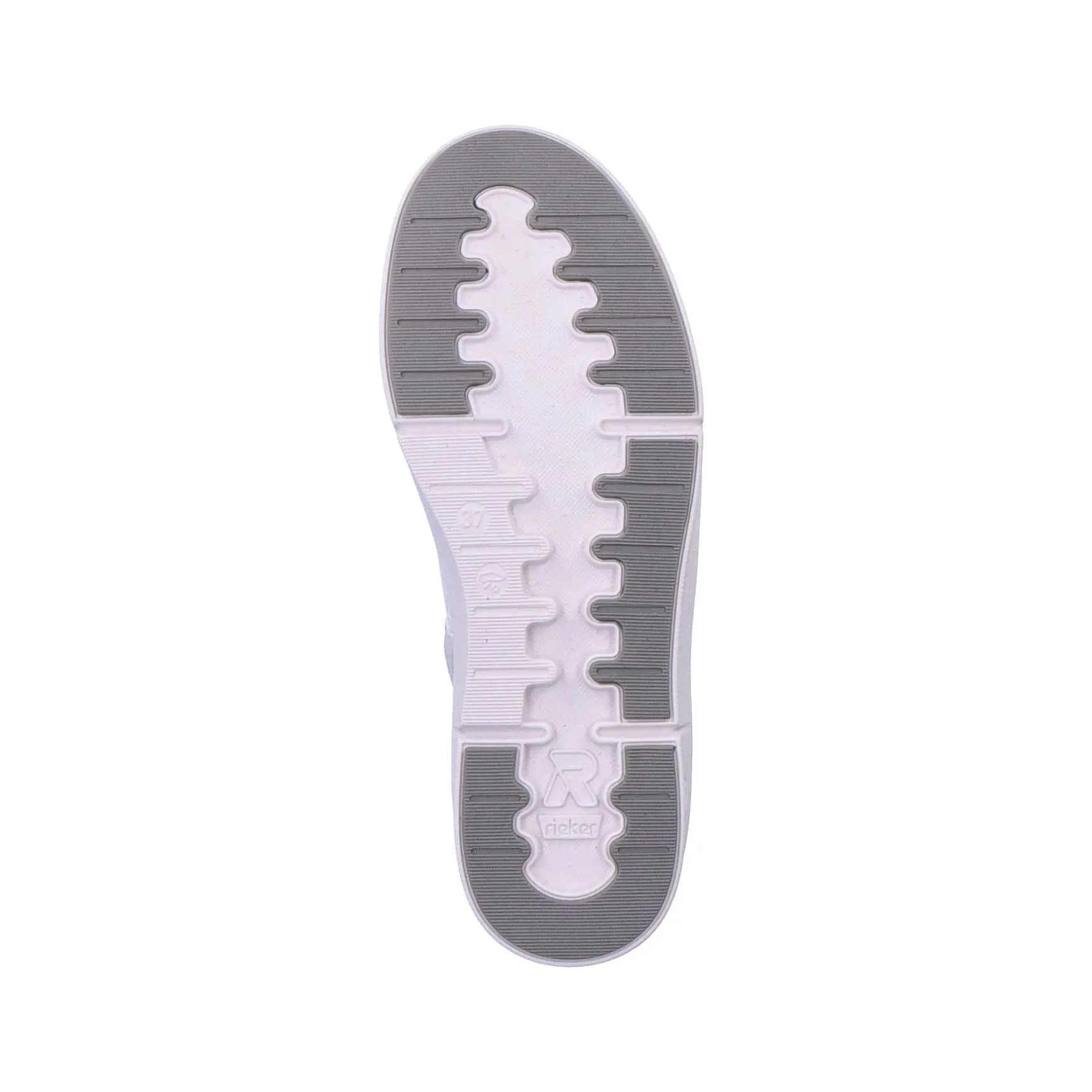 Rieker Damesneaker Hoj Swan-White Arctic-Grey Zebra