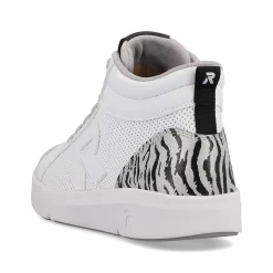 Rieker Damesneaker Hoj Swan-White Arctic-Grey Zebra