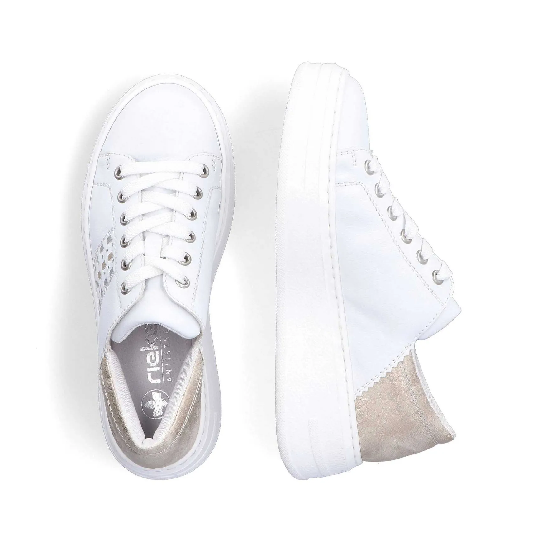Rieker Damesneaker Lav Brillant Hvid