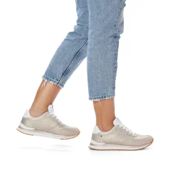 Rieker Damesneaker Lav Champagne Metallic