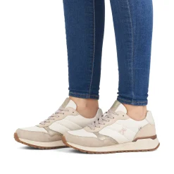Rieker Damesneaker Lav Creme-Beige Sne