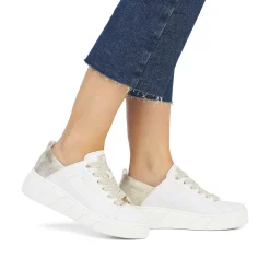 Rieker Damesneaker Lav Diamant-Hvid Champagne