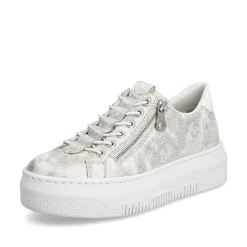 Rieker Damesneaker Lav Gra Hvid