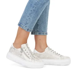 Rieker Damesneaker Lav Gra Hvid