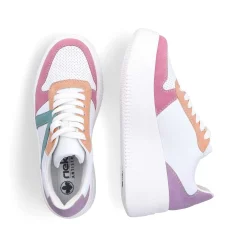 Rieker Damesneaker Lav Is Hvid-Flerfarvet