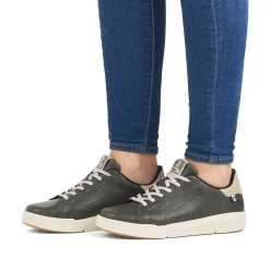 Rieker Damesneaker Lav Khaki Gra