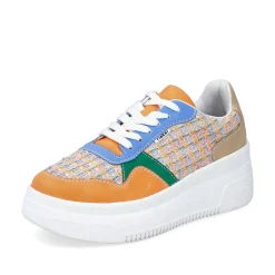 Rieker Damesneaker Lav Multi-Orange-Smaragdgron