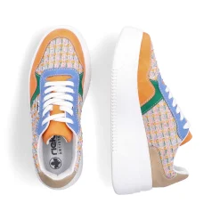 Rieker Damesneaker Lav Multi-Orange-Smaragdgron