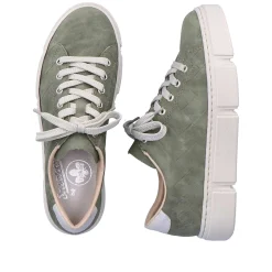 Rieker Damesneaker Lav Olivengron-Sandbeige