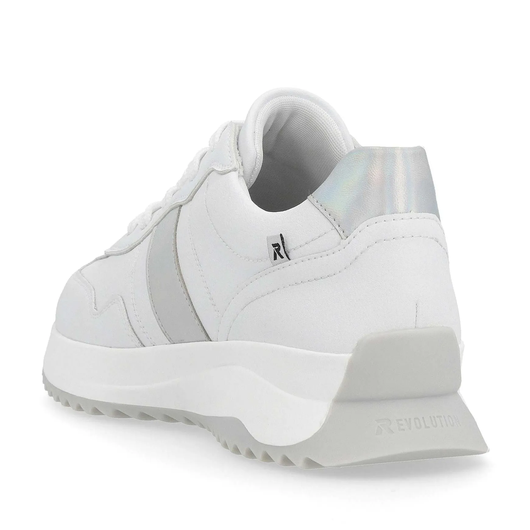 Rieker Damesneaker Lav Perlehvid Solv-Metallic