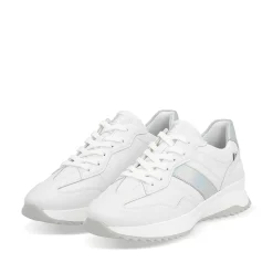 Rieker Damesneaker Lav Perlehvid Solv-Metallic