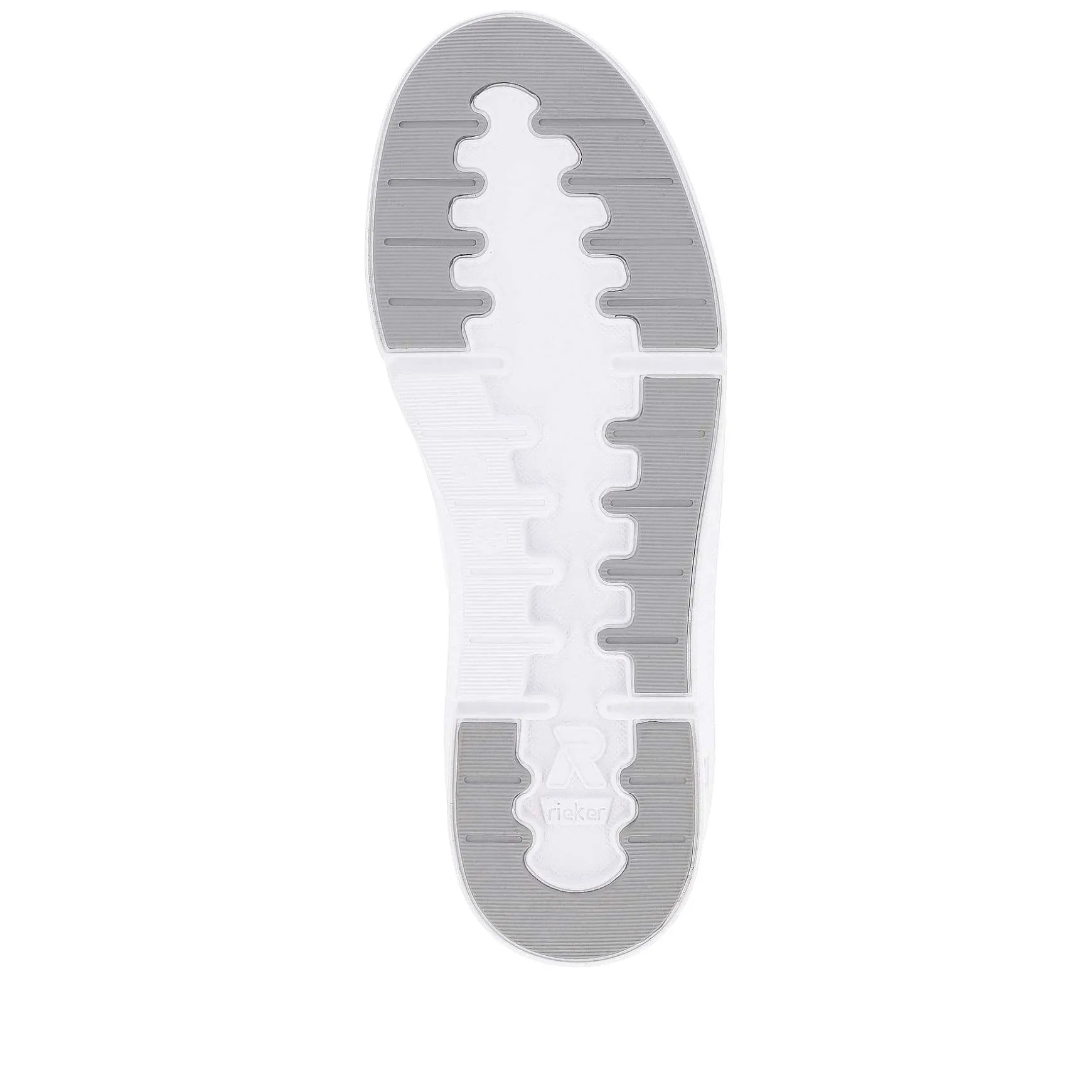 Rieker Damesneaker Lav Sne-Hvid Stovet-Gra