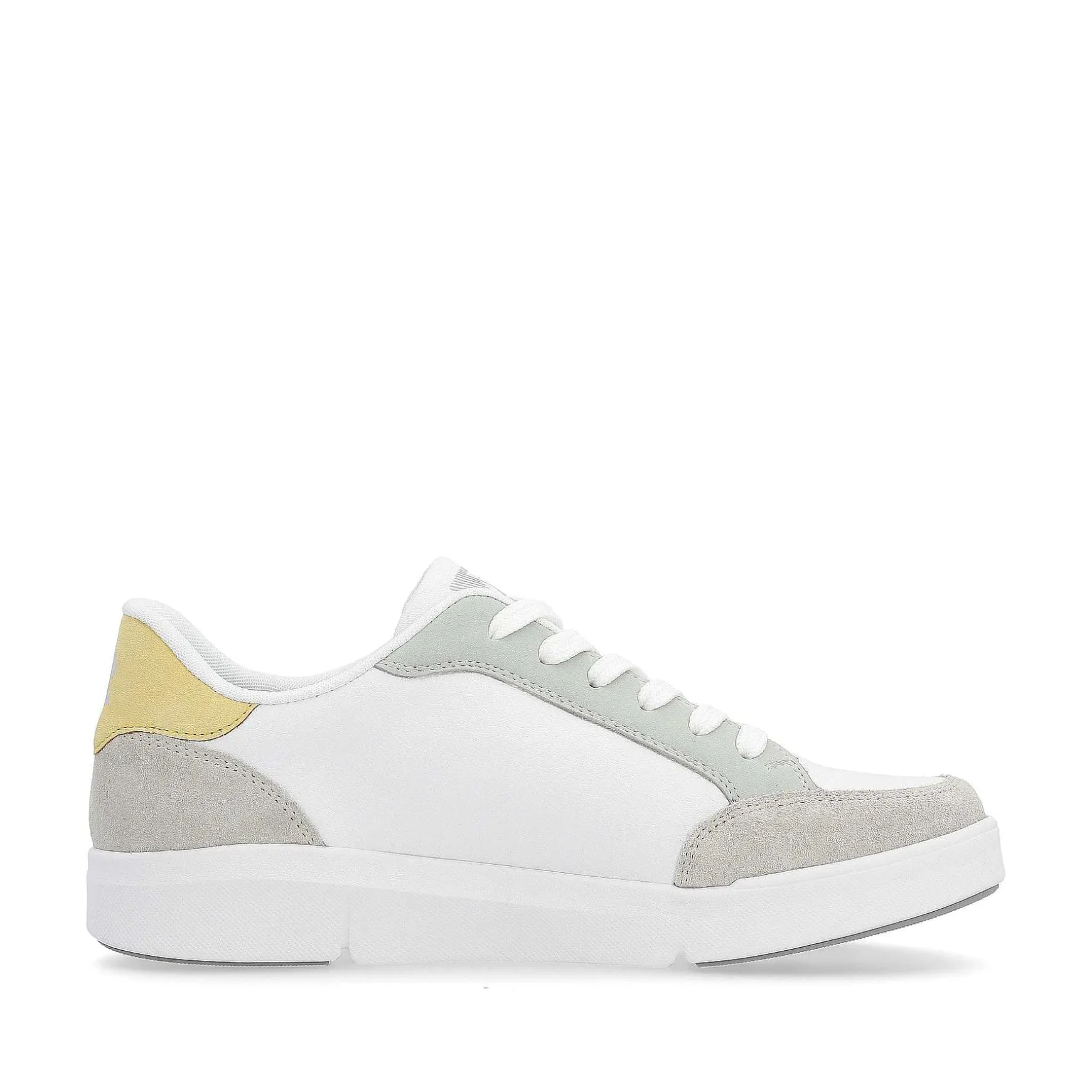 Rieker Damesneaker Lav Sne-Hvid Stovet-Gra