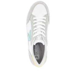 Rieker Damesneaker Lav Sne-Hvid Stovet-Gra