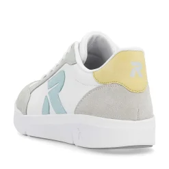 Rieker Damesneaker Lav Sne-Hvid Stovet-Gra