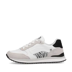 Rieker Damesneaker Lav Swan-White Arctic-Grey Zebra