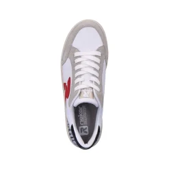 Rieker Damesneaker Lav Swan-White Arctic-Grey Zebra