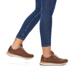 Rieker Damesneaker Lav Traebrun