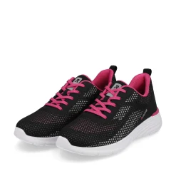 Rieker Damesneaker Lav Urban Sort Flamingo Pink