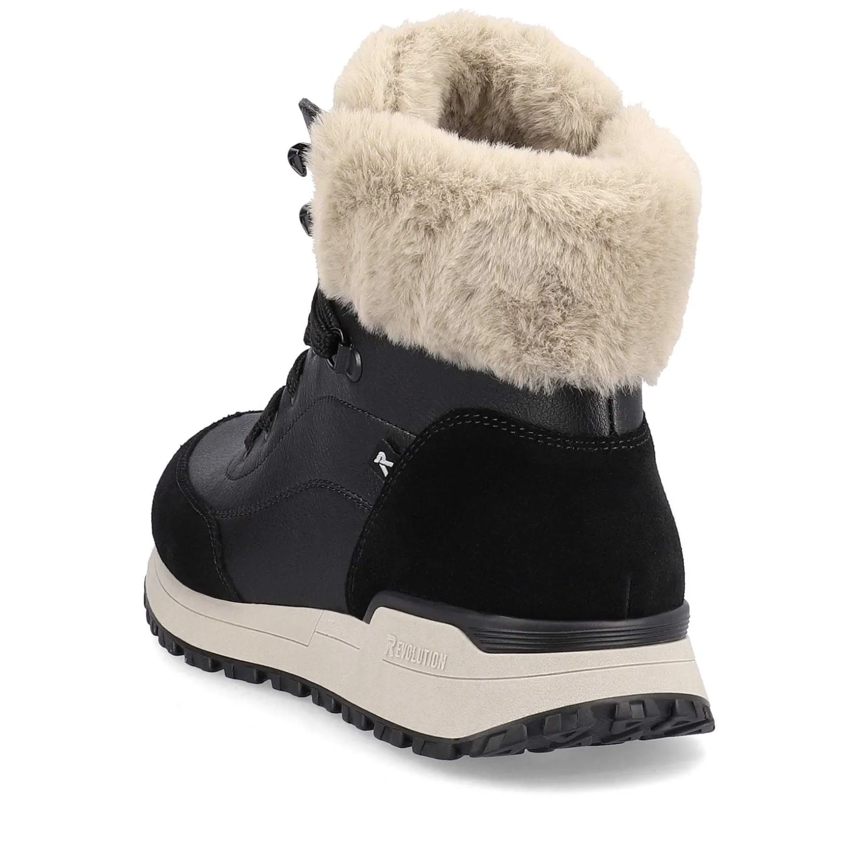 Rieker DameStøvler Med Ledning Midnight-Black Stone-Grey