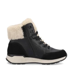Rieker DameStøvler Med Ledning Midnight-Black Stone-Grey