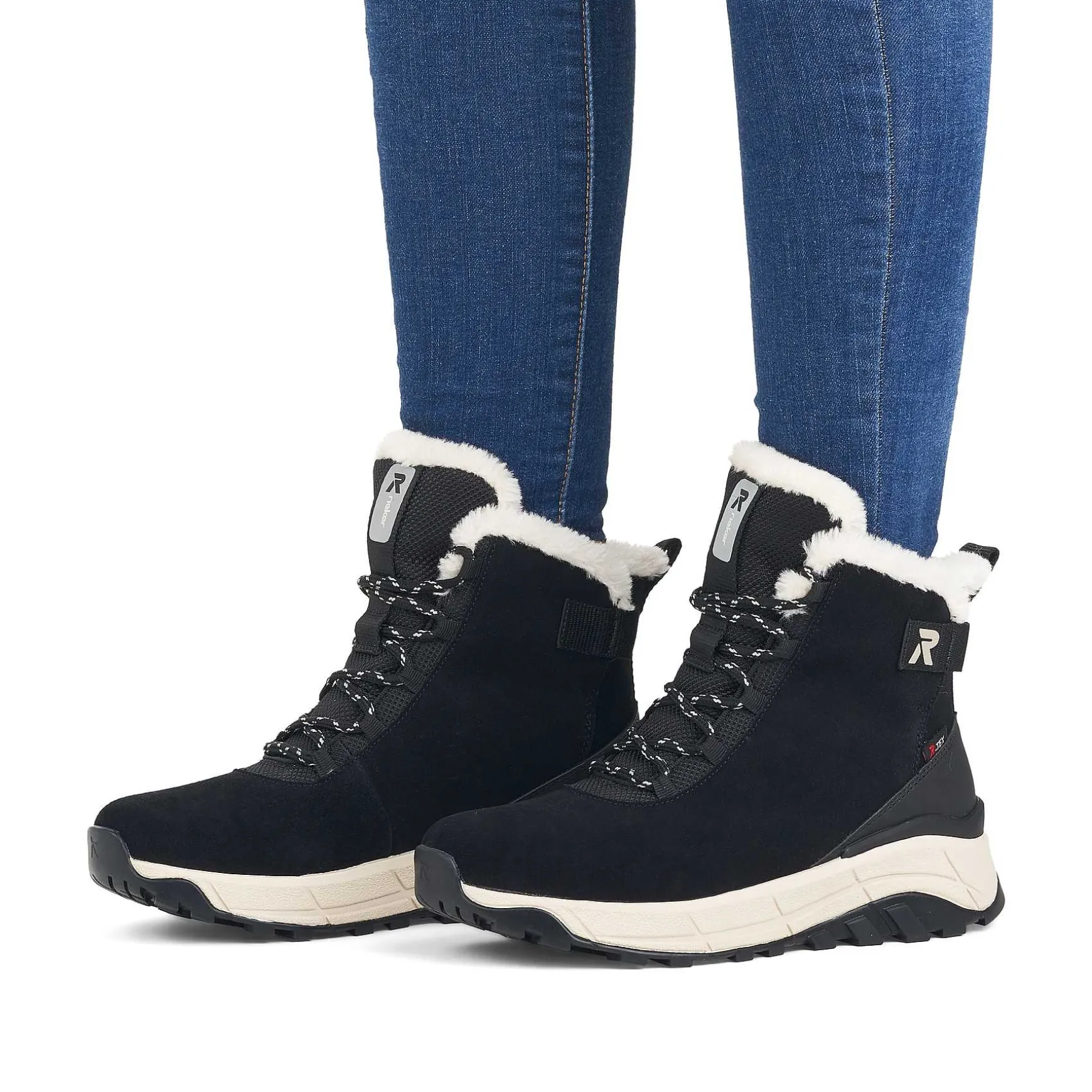 Rieker DameStøvler Med Ledning Deep Black Pearl