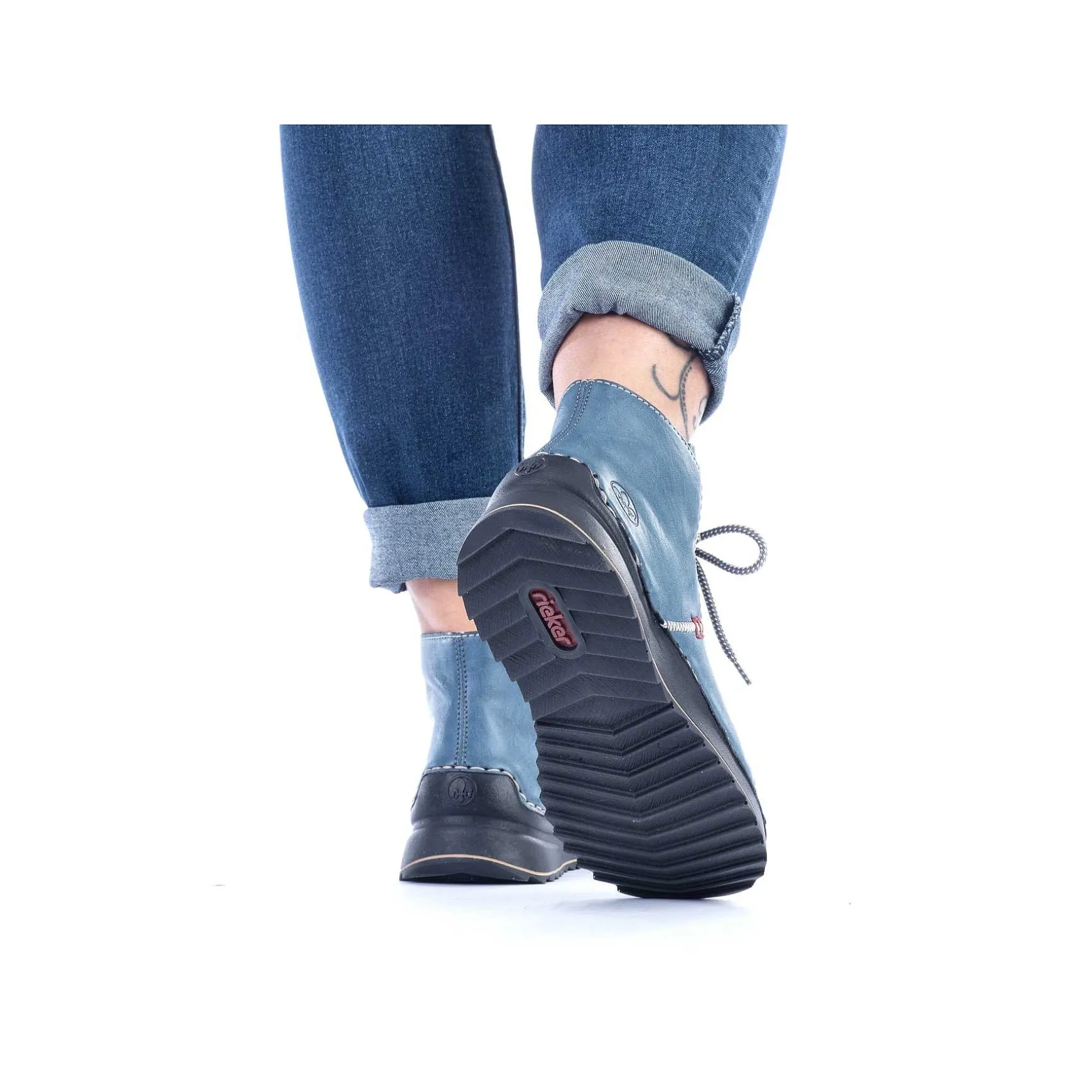 Rieker DameStøvler Med Ledning Bla Gra